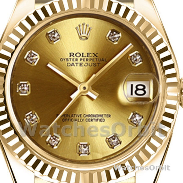 Replica Dames Rolex Datejust-179178, 26mm, Geelgoud, Champagne Diamanten Wijzerplaat, Lady Champagne
