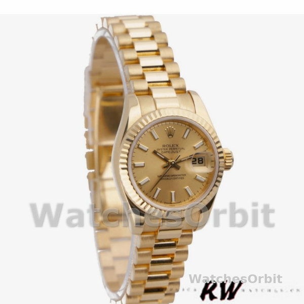 Replica Dames Rolex Datejust-179178, 26mm, Geelgoud, Champagne wijzerplaat, Lady Champagne