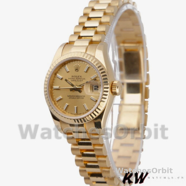 Replica Dames Rolex Datejust-179178, 26mm, Geelgoud, Champagne wijzerplaat, Lady Champagne