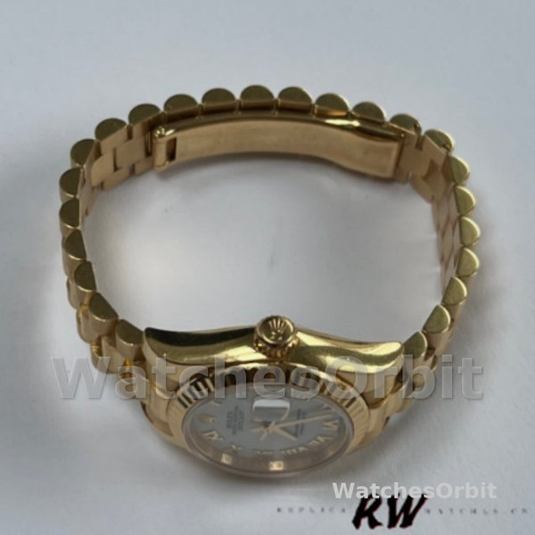 Replica Dames Rolex Datejust-179178, 26mm, Geelgoud, Romeinse wijzerplaat, Lady White