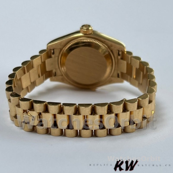Replica Dames Rolex Datejust-179178, 26mm, Geelgoud, Romeinse wijzerplaat, Lady White