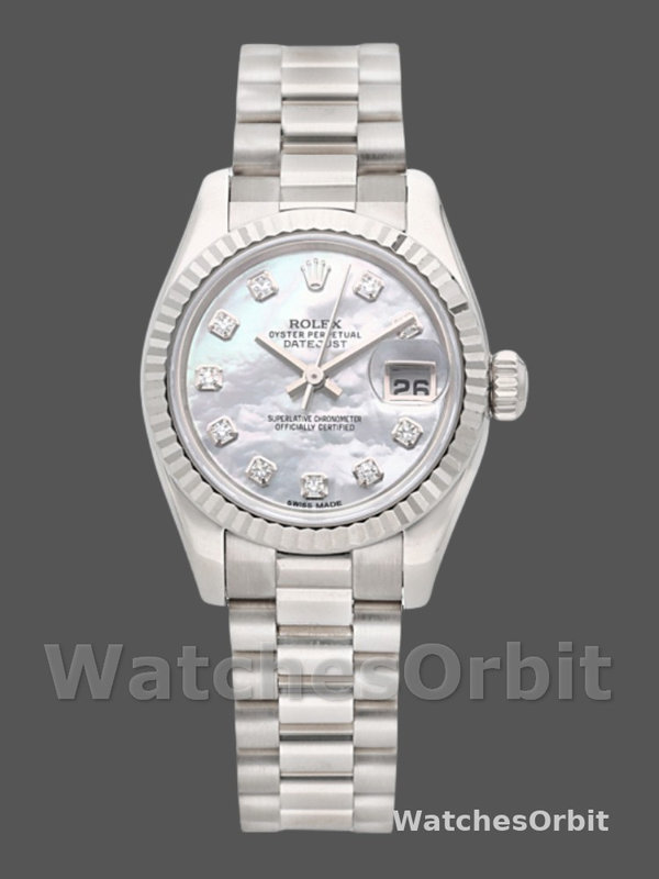 Rolex Datejust 179179 Mother of Pearl Diamond Dial Fluted Bezel 26MM Lady Replica Watch