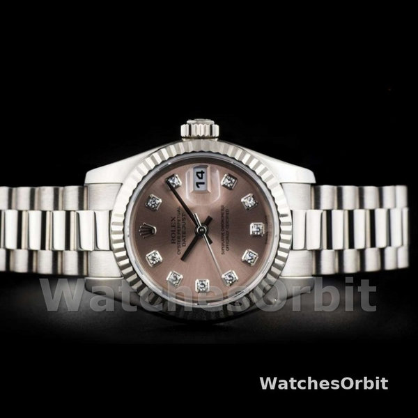 Replique Rolex Datejust-179179 pour femme, 26mm, cadran diamant rose, lunette cannelée, Lady Pink