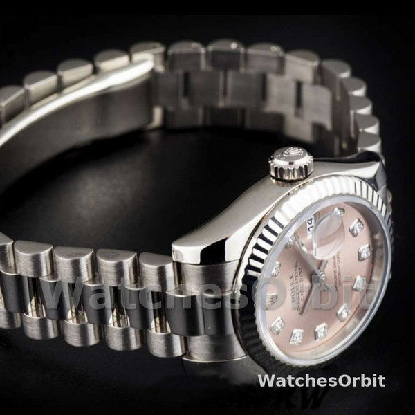 Replique Rolex Datejust-179179 pour femme, 26mm, cadran diamant rose, lunette cannelée, Lady Pink