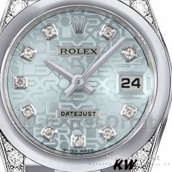 Replica Rolex Datejust-179269 da donna, 26 mm, quadrante giubileo blu ghiaccio, anse di diamanti, Lady Ice Blue