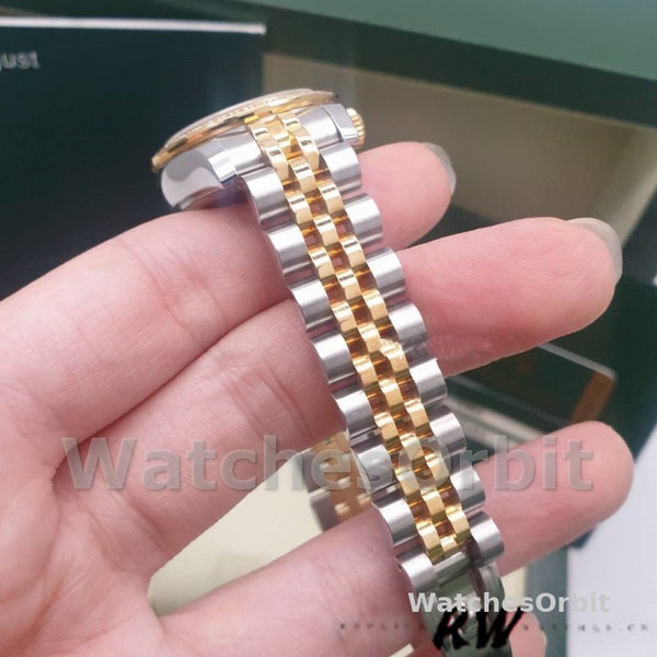 Replica Dames Rolex Datejust-179383, 26mm, Kristal Goud Stof Champagne Wijzerplaat, Lady Champagne