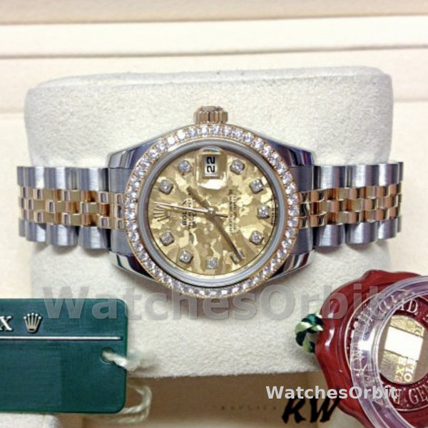 Replica Dames Rolex Datejust-179383, 26mm, Jubileum Kristal Grijs & Champagne Wijzerplaat, Lady Champagne