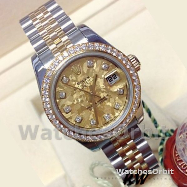 Replica Dames Rolex Datejust-179383, 26mm, Jubileum Kristal Grijs & Champagne Wijzerplaat, Lady Champagne