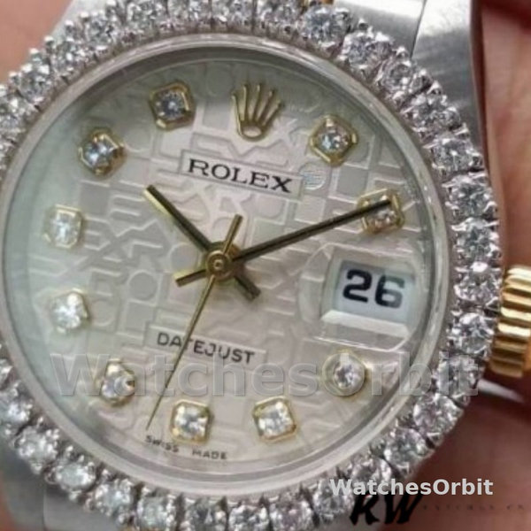 Replica Dames Rolex Datejust-179383, 26mm, Zilveren Jubileum wijzerplaat, Lady Silver
