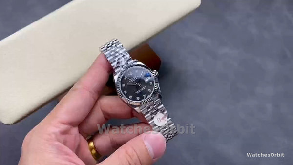 Unisex's Rolex Day Date 36-128235 0039, 18K Everose Gold, Diamond‑Paved Dial, Fluted Bezel, President Diamond & Rose Gold