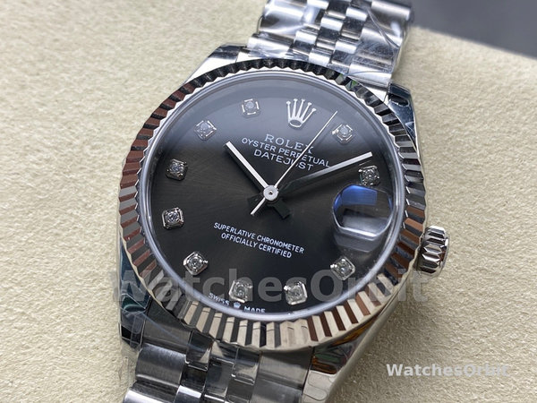 Unisexs Rolex Day Date 36-128235 0039, 18K Everose Gold, Diamond‑Paved Dial, Fluted Bezel, President Diamond & Rose Gold Replica Watch Image