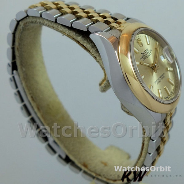 Replica Dames Rolex Datejust-279163, 28mm, Champagne, Index Dial, Domed Bezel, Lady Champagne
