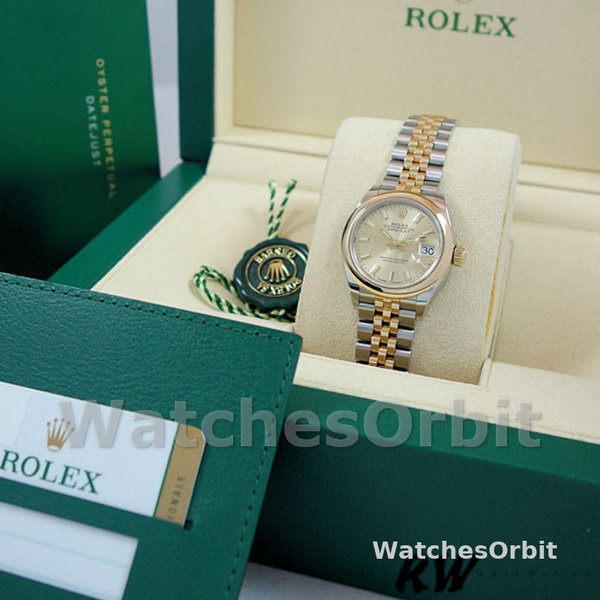 Replica Dames Rolex Datejust-279163, 28mm, Champagne, Index Dial, Domed Bezel, Lady Champagne
