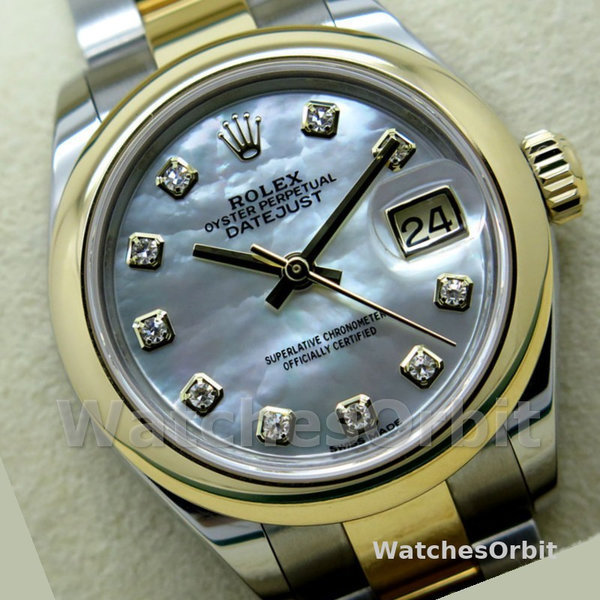 Womens Rolex Datejust-279163, 28mm, Mother‑of‑Pearl, Diamond Dial, Domed Bezel, Lady MOP Replica Watch Image