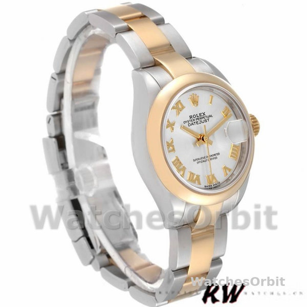 Women's Rolex Datejust-279163, 28mm, Silver Roman Dial, Domed Bezel, Lady Silver