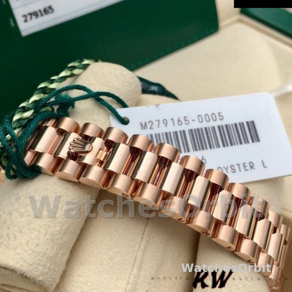 Replica Rolex Datejust-279165 donna, 28 mm, quadrante marrone cioccolato, lunetta con diamanti, Lady Chocolate Brown