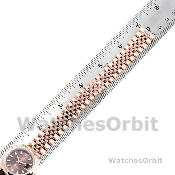 Replica Rolex Datejust-279165 da donna, 28 mm, quadrante marrone cioccolato, lunetta bombata, Lady Chocolate Brown