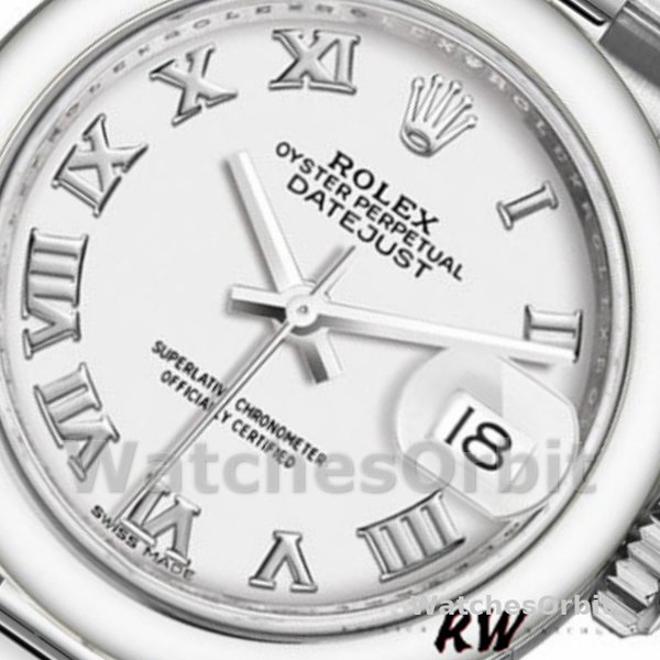 Women's Rolex Datejust-279166, 28mm, White Roman Numeral Dial, Domed Bezel, Lady White