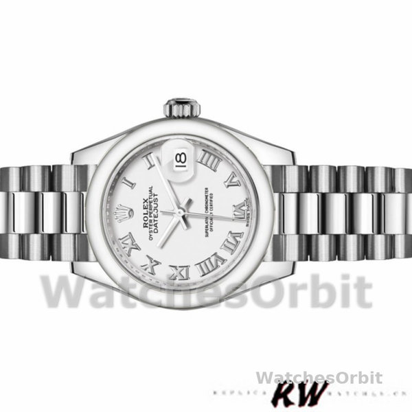 Womens Rolex Datejust-279166, 28mm, White Roman Numeral Dial, Domed Bezel, Lady White Replica Watch Image