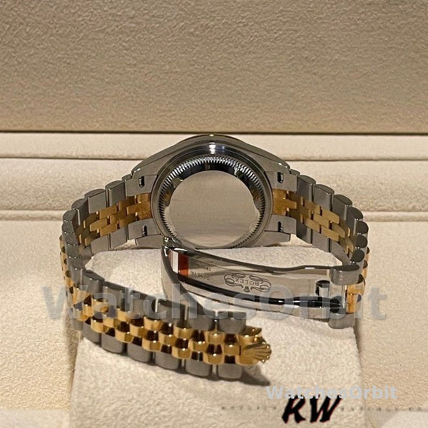 Replique Rolex Datejust-279173, 28mm, cadran diamant champagne, lunette cannelée, Lady Champagne pour femme