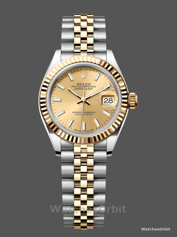 Rolex Datejust 279173 Champagne Index Dial Fluted Bezel 28mm Lady Replica Watch