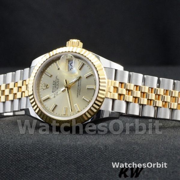 Womens Rolex Datejust-279173, 28mm, Champagne Index Dial, Fluted Bezel, Lady Champagne Replica Watch Image