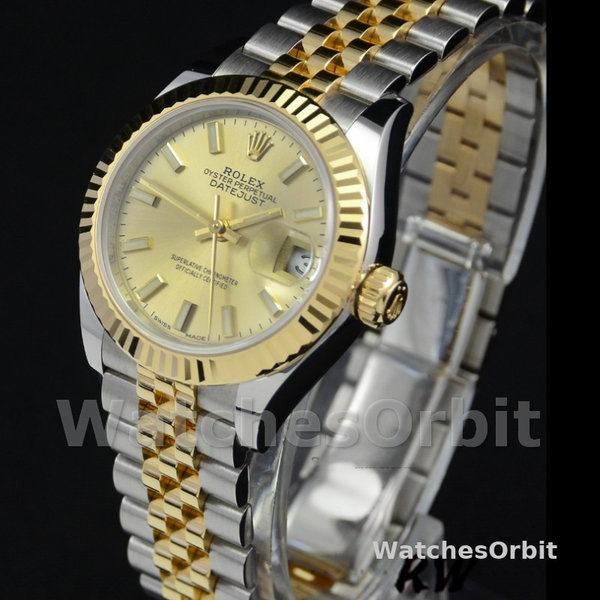 Womens Rolex Datejust-279173, 28mm, Champagne Index Dial, Fluted Bezel, Lady Champagne Replica Watch Image
