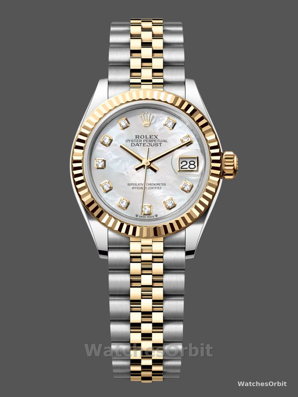 Rolex Datejust 279173 Mother Of Pearl Diamond Dial Fluted Bezel 28mm Damen Replica Watch