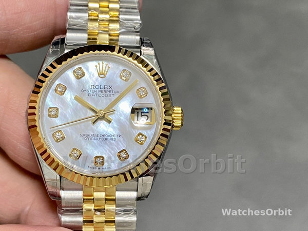 Rolex Datejust 279173 Mother Of Pearl Diamond Dial Fluted Bezel 28mm Damen Replica Watch