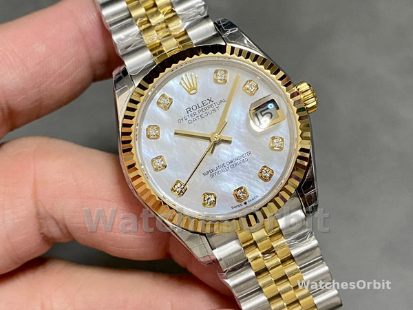Rolex Datejust 279173 Mother Of Pearl Diamond Dial Fluted Bezel 28mm Damen Replica Watch