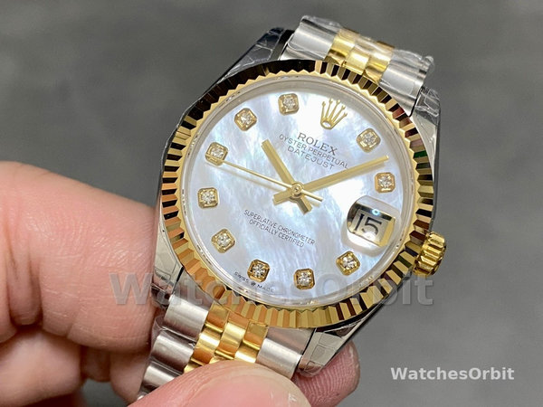 Rolex Datejust 279173 Mother Of Pearl Diamond Dial Fluted Bezel 28mm Damen Replica Watch