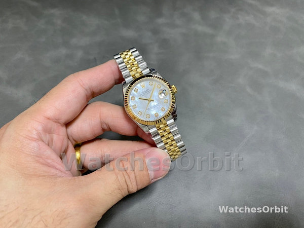 Rolex Datejust 279173 Mother Of Pearl Diamond Dial Fluted Bezel 28mm Damen Replica Watch
