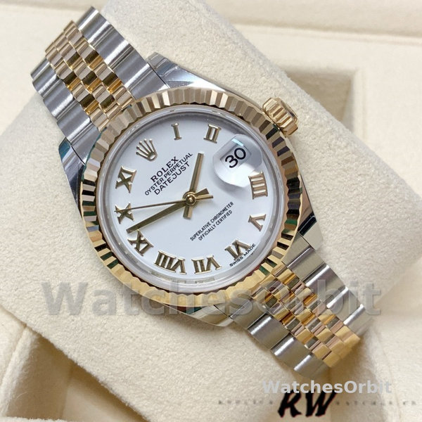 Replica Rolex Datejust 279173 White Roman Numeral Dial Fluted Bezel 28mm Lady Replica Uhr Exklusives Design