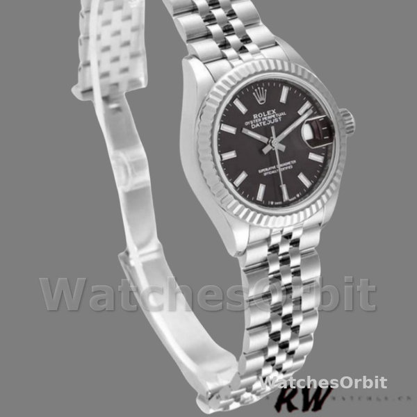 Replique Rolex Datejust-279174 pour femme, 28 mm, acier inoxydable, cadran index gris foncé, Lady Dark Grey