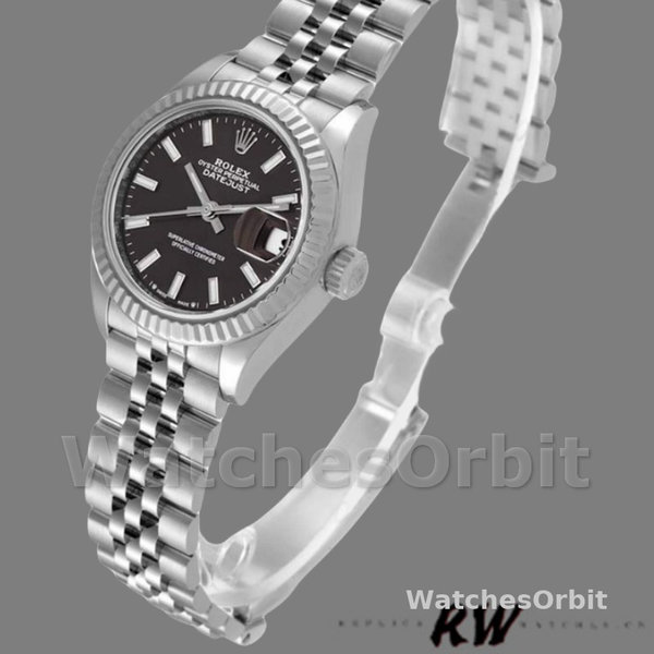Replique Rolex Datejust-279174 pour femme, 28 mm, acier inoxydable, cadran index gris foncé, Lady Dark Grey