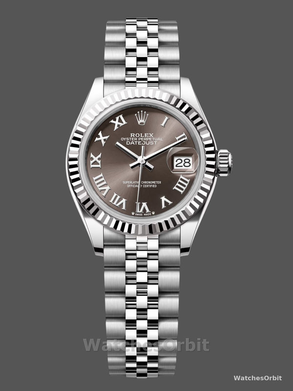 Rolex Datejust 279174 Stainless Steel Dark Grey Roman Dial 28mm Lady Replica Watch