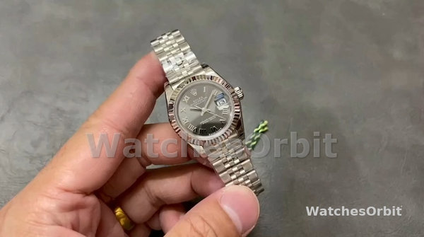 Replique Rolex Datejust-279174 pour femme, 28 mm, acier inoxydable, cadran romain gris foncé, Lady Dark Grey