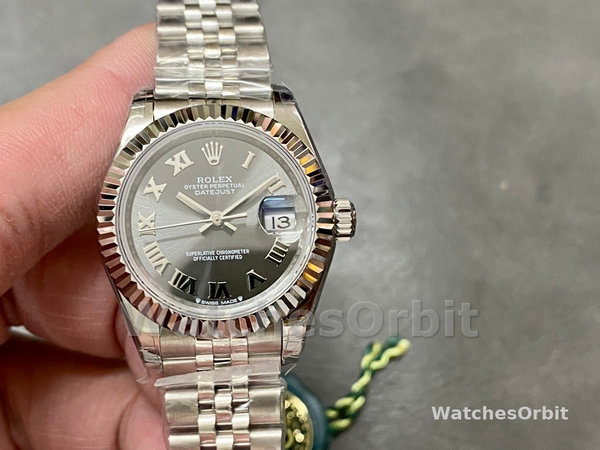 Rolex Datejust 279174 Stainless Steel Dark Grey Roman Dial 28mm Lady Replica Watch