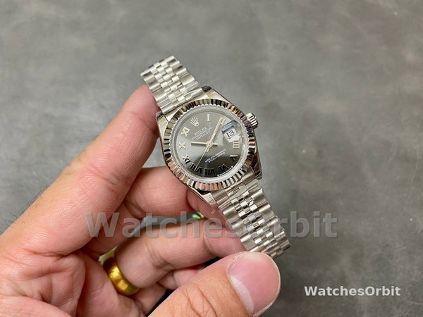 Rolex Datejust 279174 Stainless Steel Dark Grey Roman Dial 28mm Lady Replica Watch