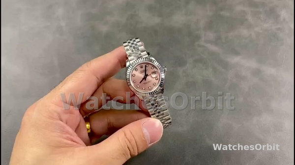 Replica Rolex Datejust-279174 da donna, 28 mm, acciaio inossidabile, quadrante rosa con diamanti, Lady Pink