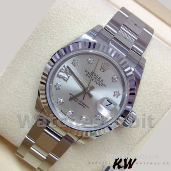 Replique Rolex Datejust-279174 pour femme, 28 mm, acier inoxydable, cadran argenté à diamants, Lady Silver