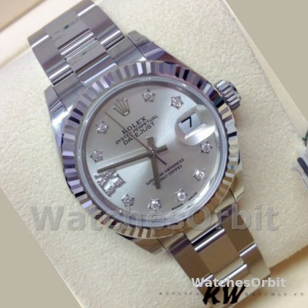 Replique Rolex Datejust-279174 pour femme, 28 mm, acier inoxydable, cadran argenté à diamants, Lady Silver