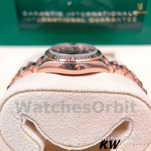 Replica Dames Rolex Datejust-279175, 28mm, Chocolade, Diamanten wijzerplaat, Fluted Bezel, Lady Chocolate