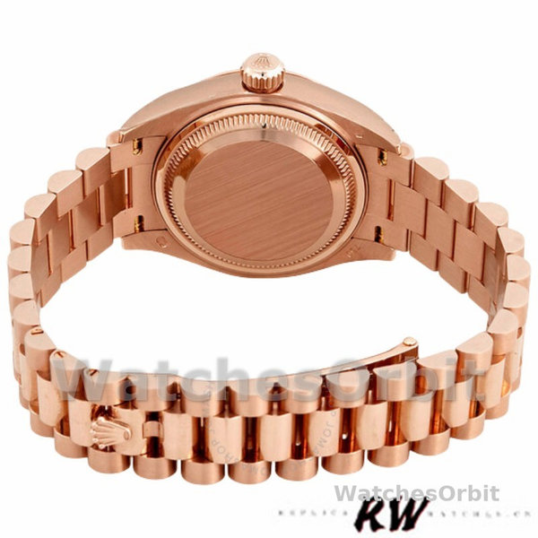 Replica Dames Rolex Datejust-279175, 28mm, Chocolade Index wijzerplaat, Fluted Bezel, Lady Chocolate