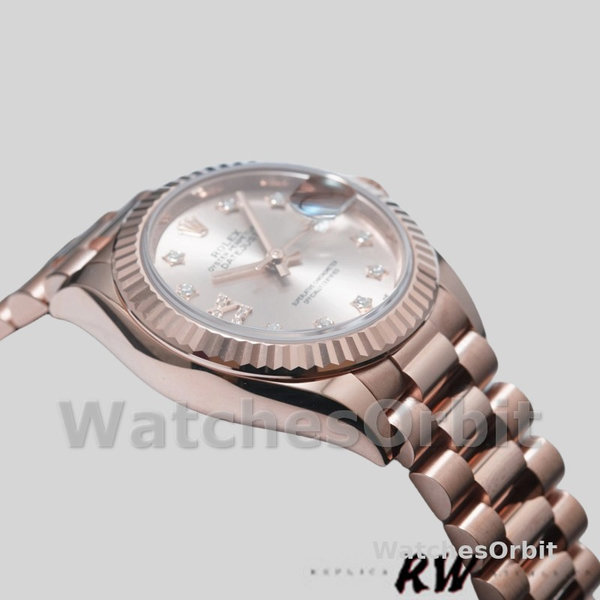 Replica Dames Rolex Datejust-279175, 28mm, Sundust, Diamonds Dial, Fluted Bezel, Lady Sundust