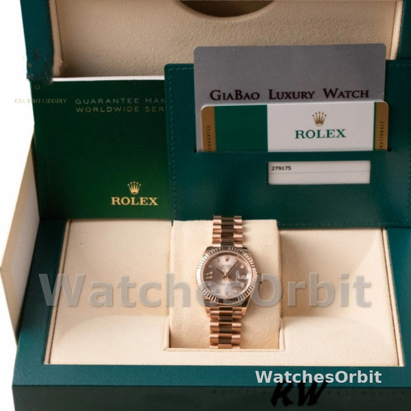Replica Dames Rolex Datejust-279175, 28mm, Sundust, Diamonds Dial, Fluted Bezel, Lady Sundust