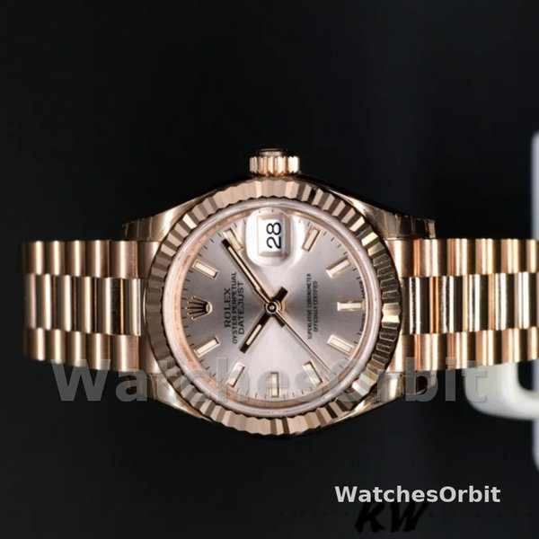 Replica Dames Rolex Datejust-279175, 28mm, Sundust, Index Dial, Fluted Bezel, Lady Sundust