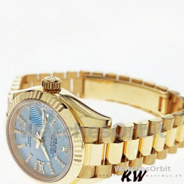 Replica Dames Rolex Datejust 279178-28mm, Cornflower Blue Dial, Fluted Bezel, Lady Cornflower Blue