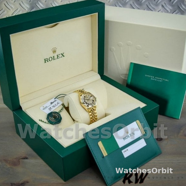 Womens Rolex Datejust-279178, 28mm, Yellow Gold, Diamond Pave Dial, Lady Diamond Pave Replica Watch Image
