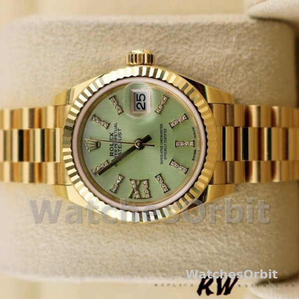 Womens Rolex Datejust-279178, 28mm, Linden Green Dial, Fluted Bezel, Lady Linden Green Replica Watch Image